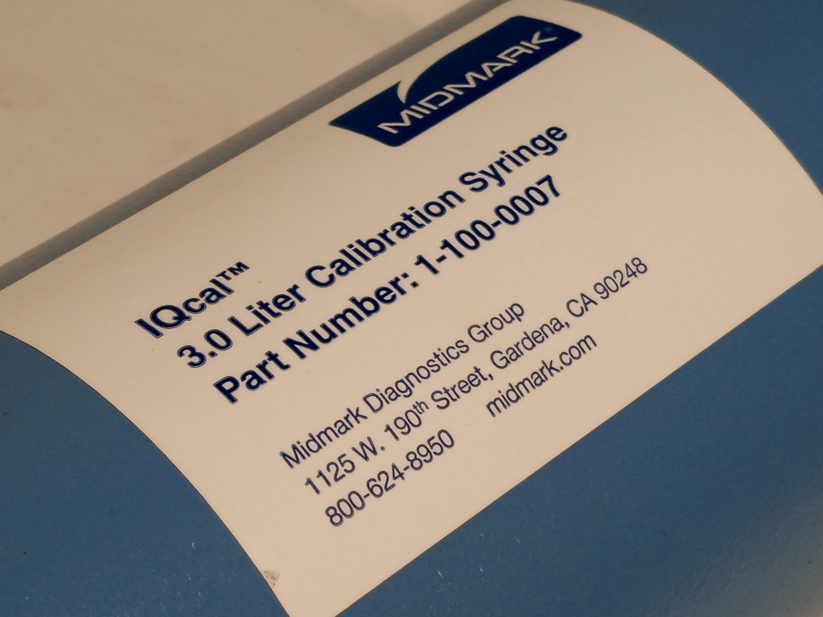 Midmark IQcal 3.0 Liter Calibration Syringe 1-100-0007 Medical as shown
