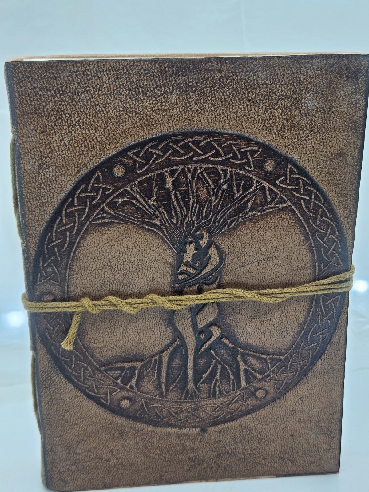 Handmade Leather Journal Celtic Tree of Life Embossed Valentine’s Gift Love