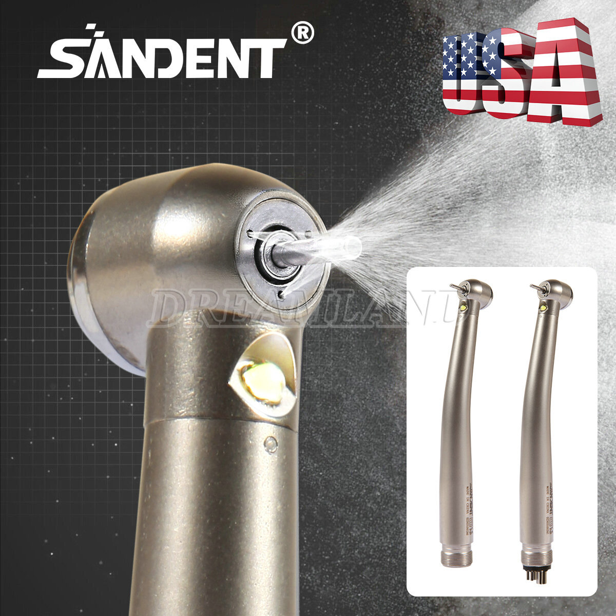 Dental PANA Max High Speed LED Handpieces NSK Type Internal Triple Spray Push US