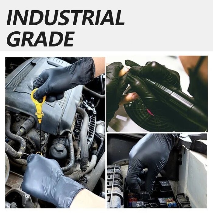 GP Craft Black Nitrile Gloves 5Mil Disposable Latex-Free (100/Count)
