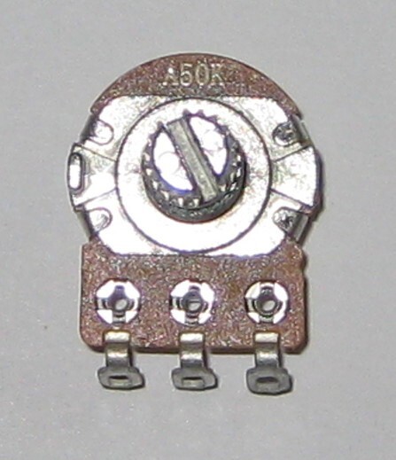 Audio (A) Taper 50k Ohm Potentiometer – 6mm (1/4″) Shaft – 1/8 Watt 50000 Ohm