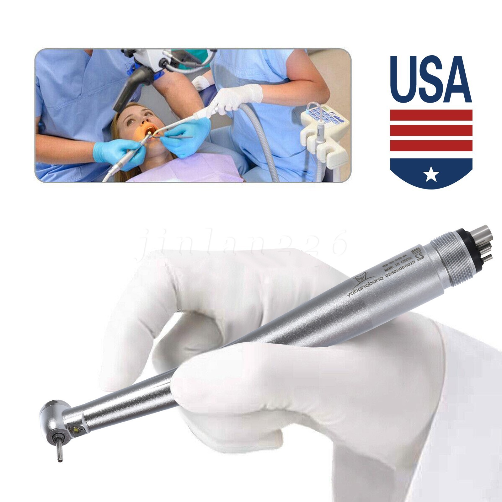 KAVO Style Dental Slow Low Speed Air Motor Handpiece Inner Water Spray 4Hole US