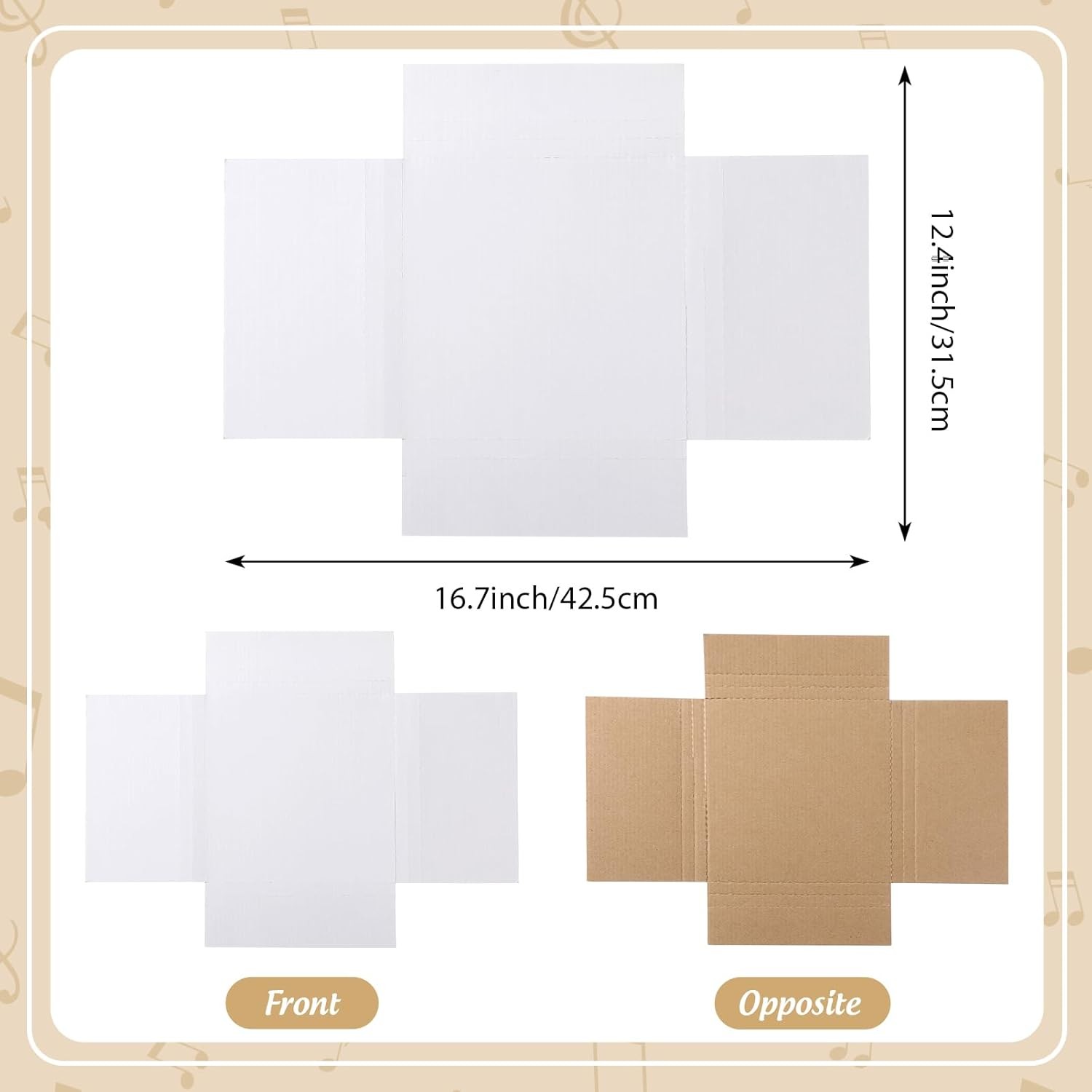 Fuutreo 100 Pack 7 Inch Vinyl Record Mailers Boxes 45 RPM Easy Fold LP White