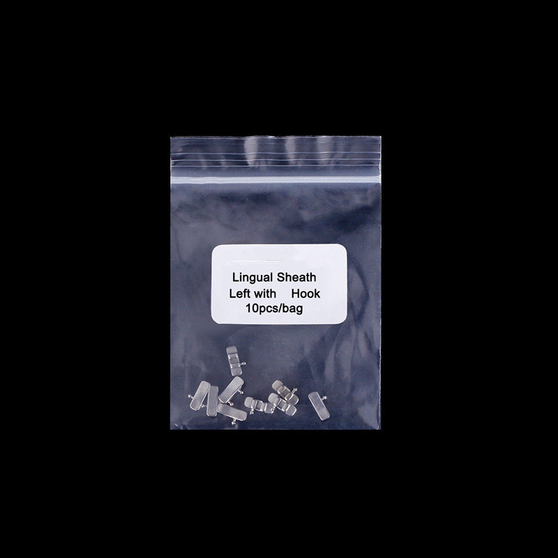 100 Pcs 10 Packs Dental Orthodontic Lingual Sheath Left/Right with Hooks