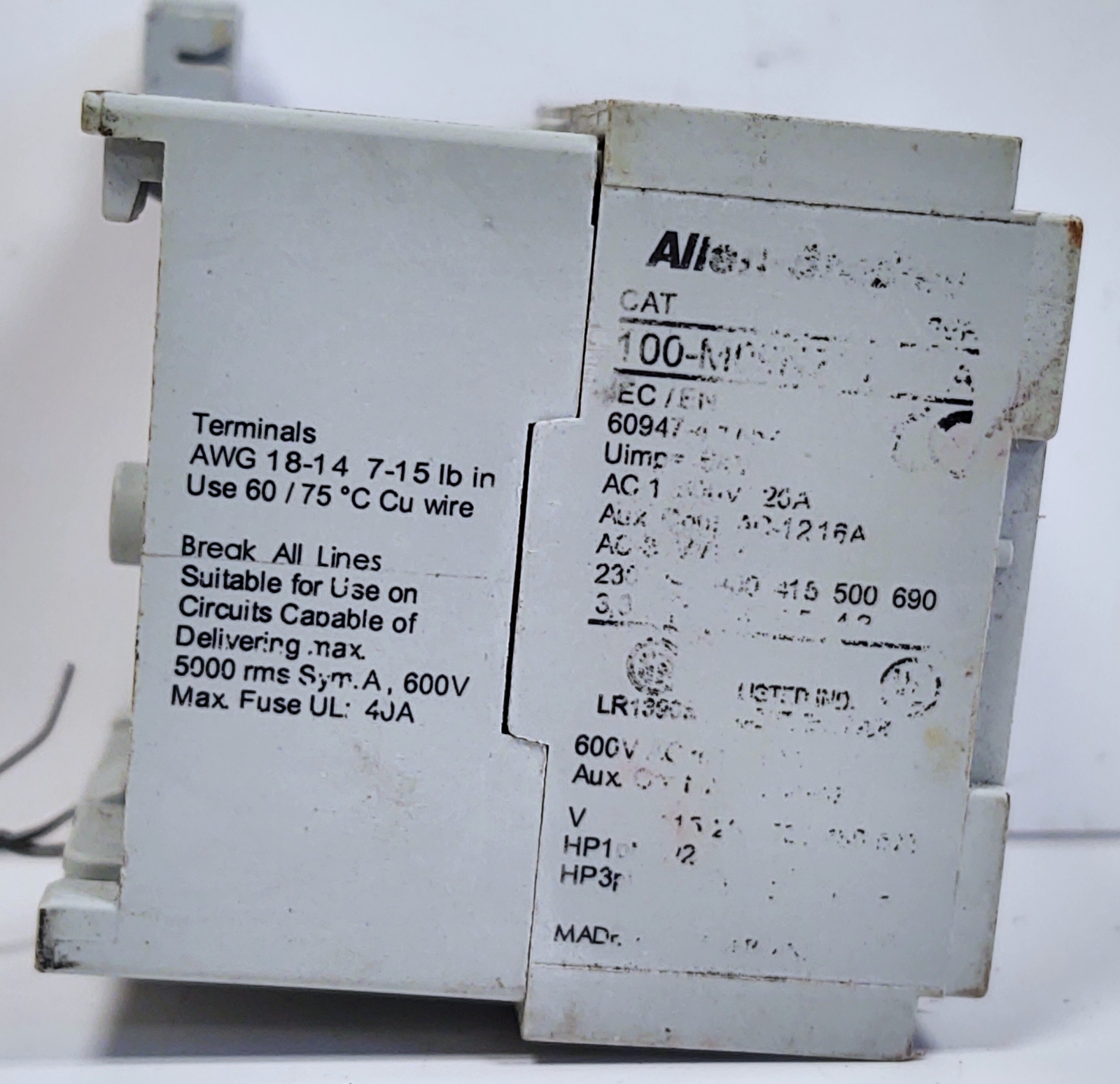 Allen-Bradley 100-M09NZ243 IEC Non-Reversing Miniature Contactor