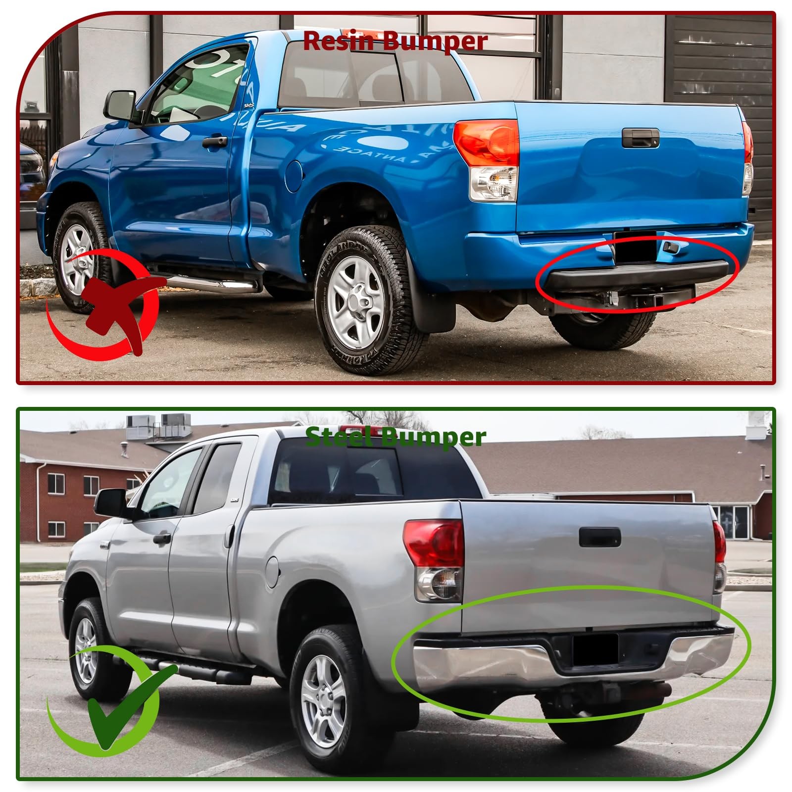 Steel Rear Step Bumper Compatible with 2007-2013 Toyota Tundra