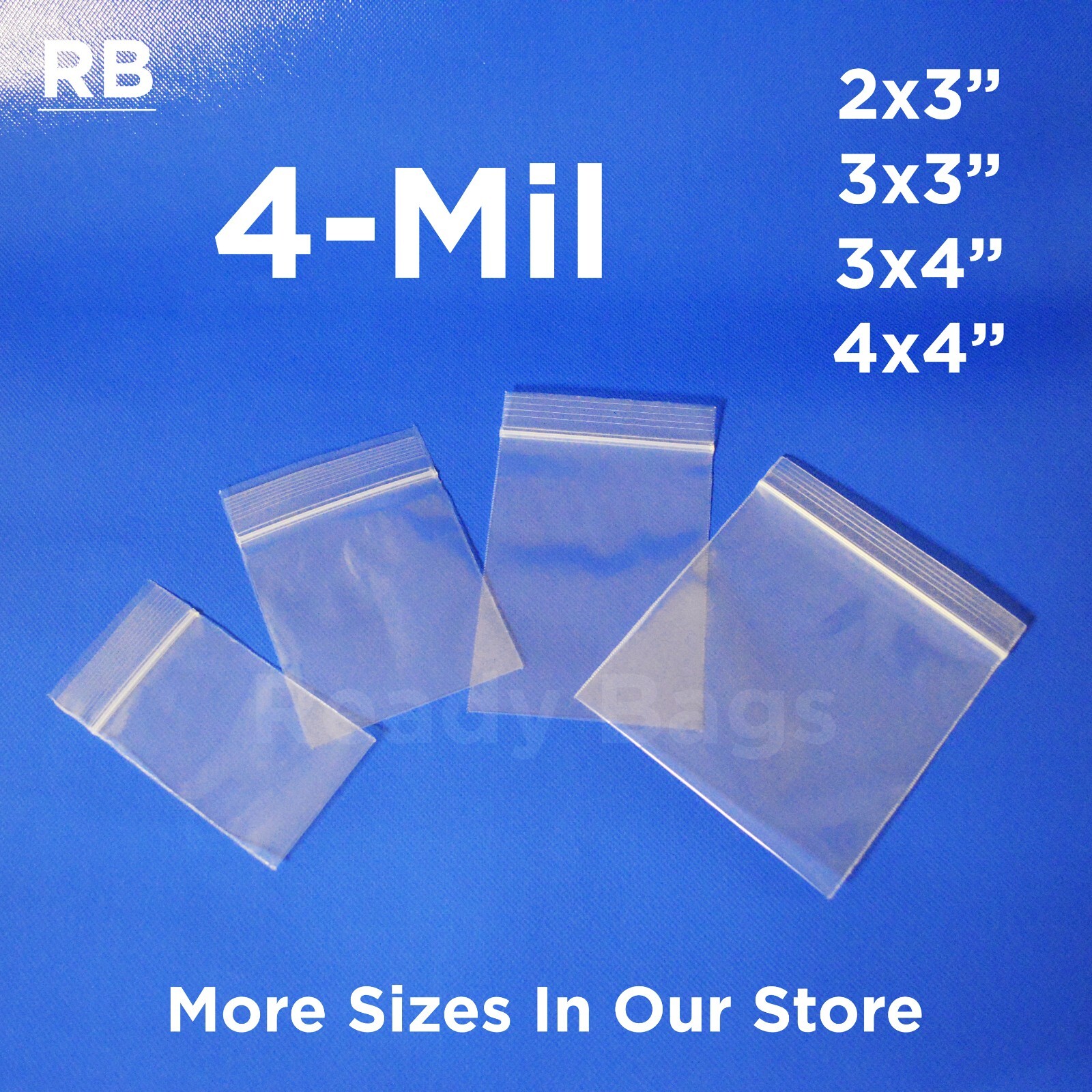 Clear Zip Lock Plastic 2×3″ 3×3″ 3×4″ 4×4″ RECLOSABLE Bags 4-Mil Jewelry Baggies