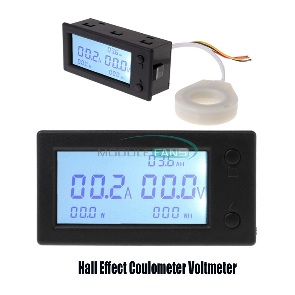 DC 0-300V 50/100/200/400A Voltage Current Power Meter STN LCD Hall Coulombmeter