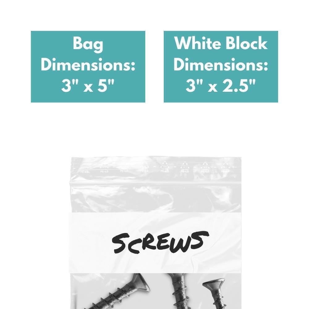 3×5 Bags Clear 4mil 10000 Reclosable Poly Bag White Block 3″ x 5″ 4 Mil Baggies