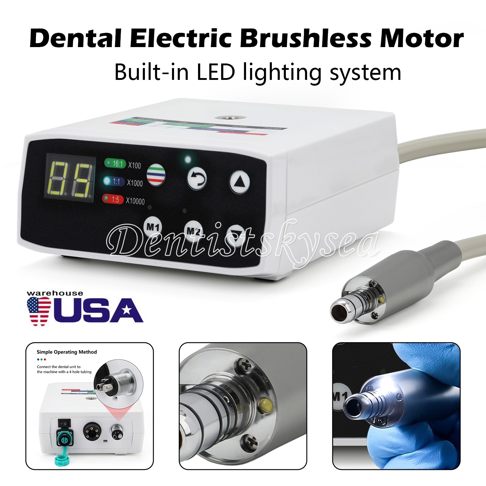 Dental Brushless LED Electric Micro Motor/1:5 Increasing LED Handpiece