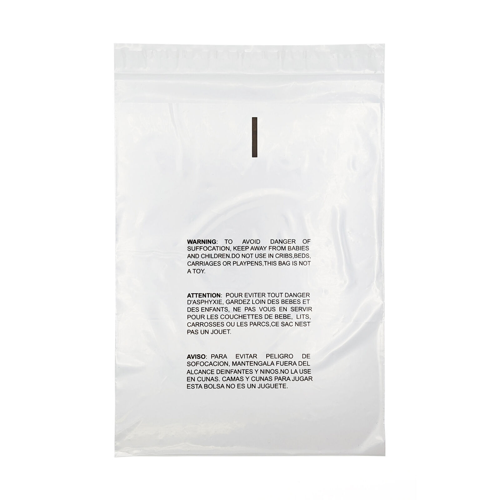 Clear Resealable Poly Bags 12″x15.5″ w/ Suffocation Warning 1.5 Mil 1000 Pieces