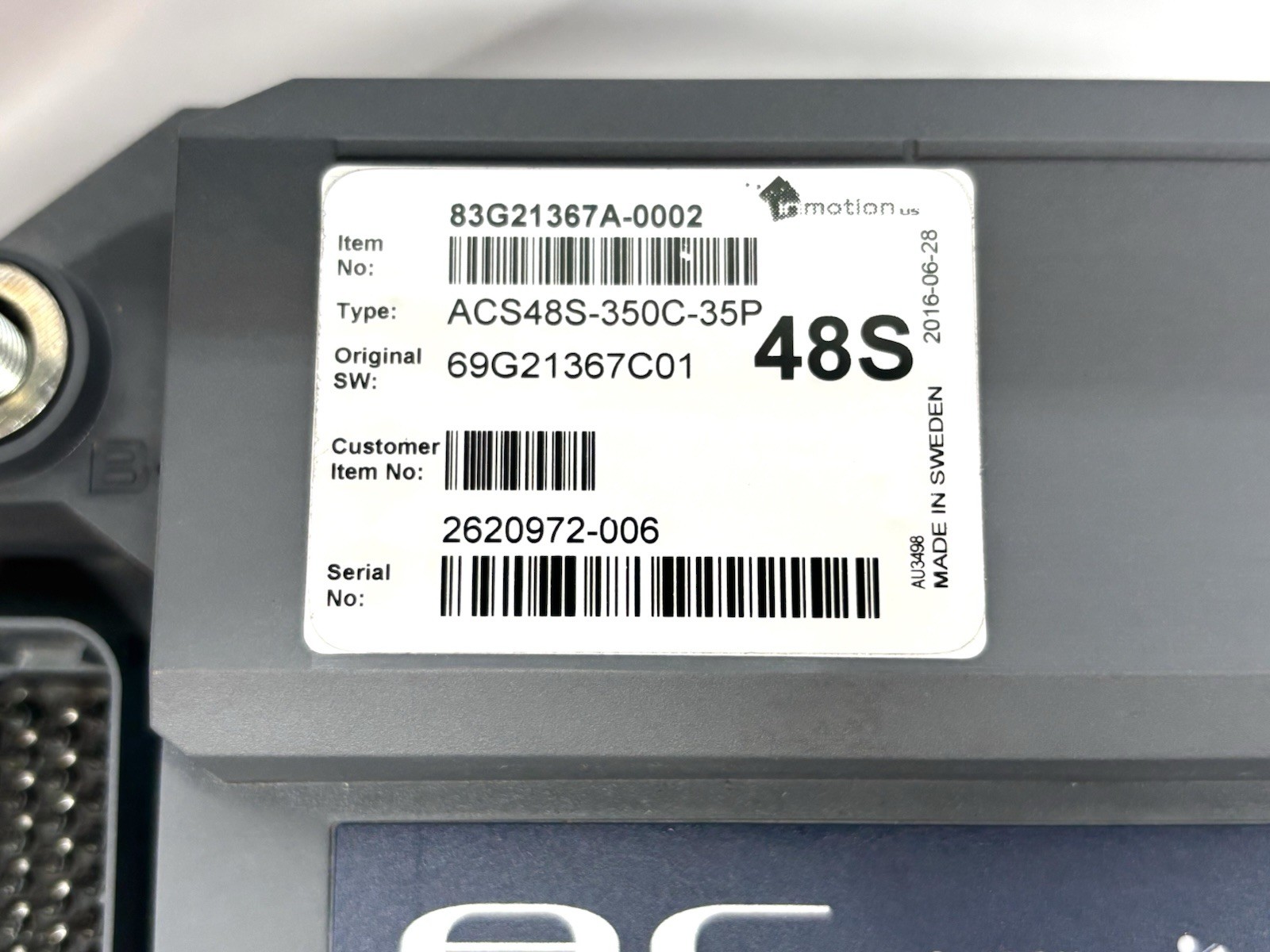 AC SuperDrive ACS48S-350C-35P Motor Controller, Inmotion 48S 350 Amp, 35 Pin New
