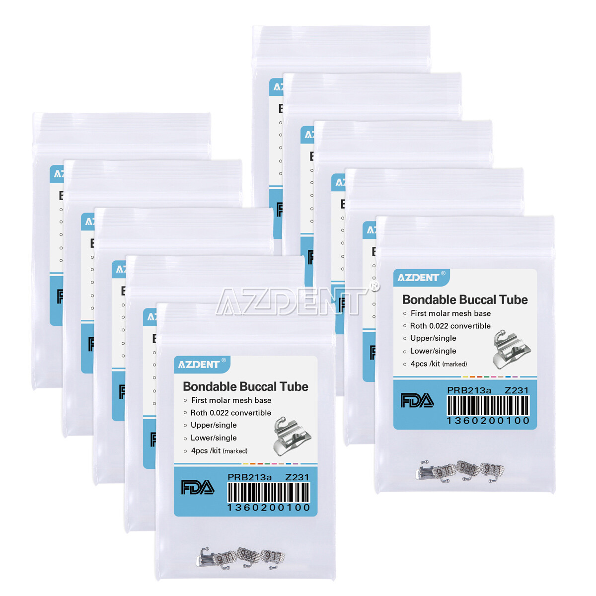 AZDENT Dental Orthodontic Buccal Tube 1st Molar Roth .022″ Bondable Convertible