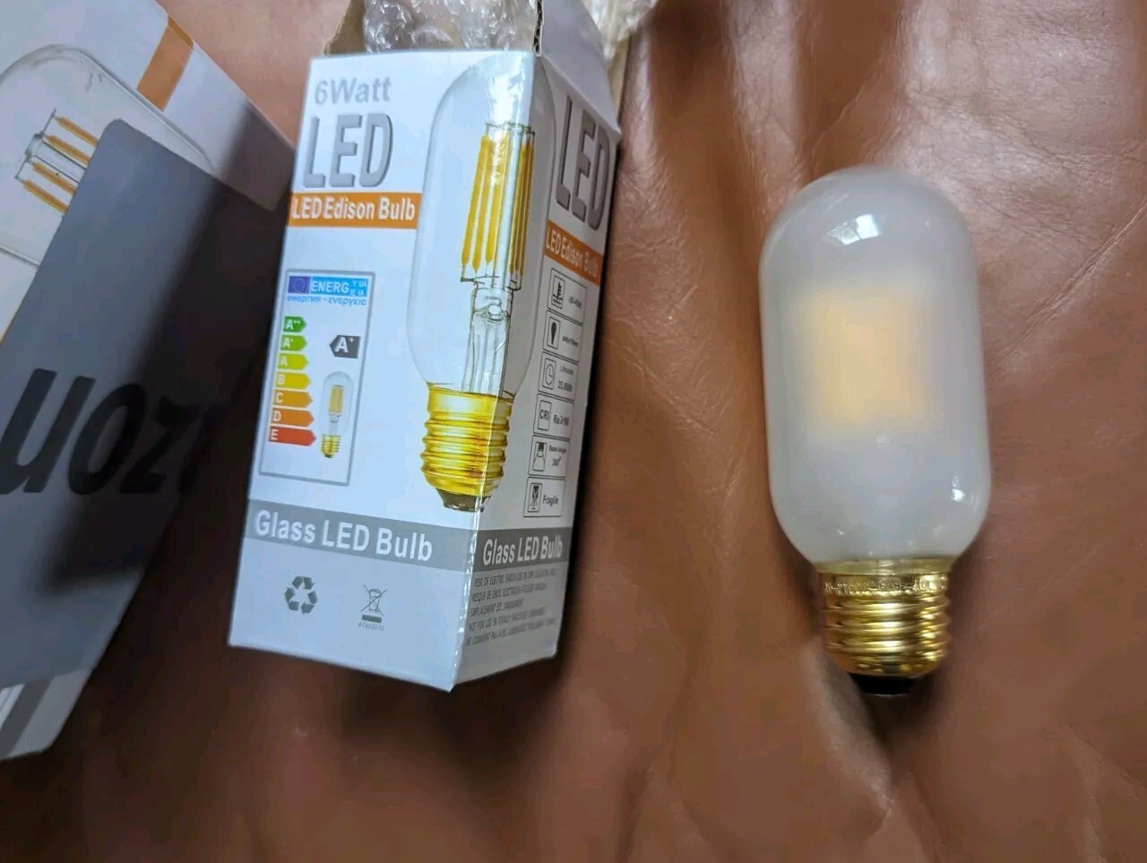 Leool Dimmable T45 LED Edison Bulb 2700K 6 Watt Frosted White 6 Pack New