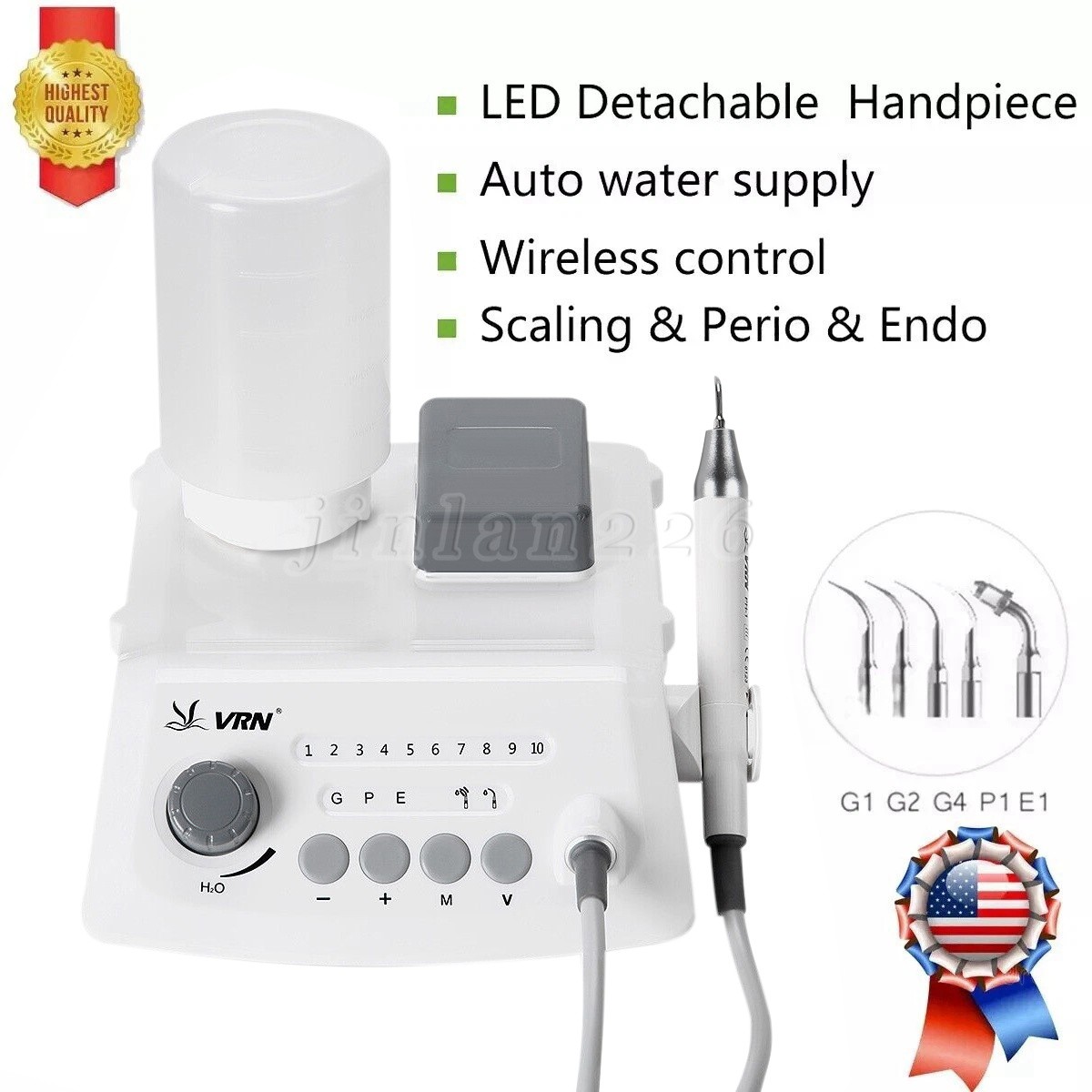 Veterinary Dental Scaler Machine With LED Handpiece Ultrasound Scaler. 5 Tips