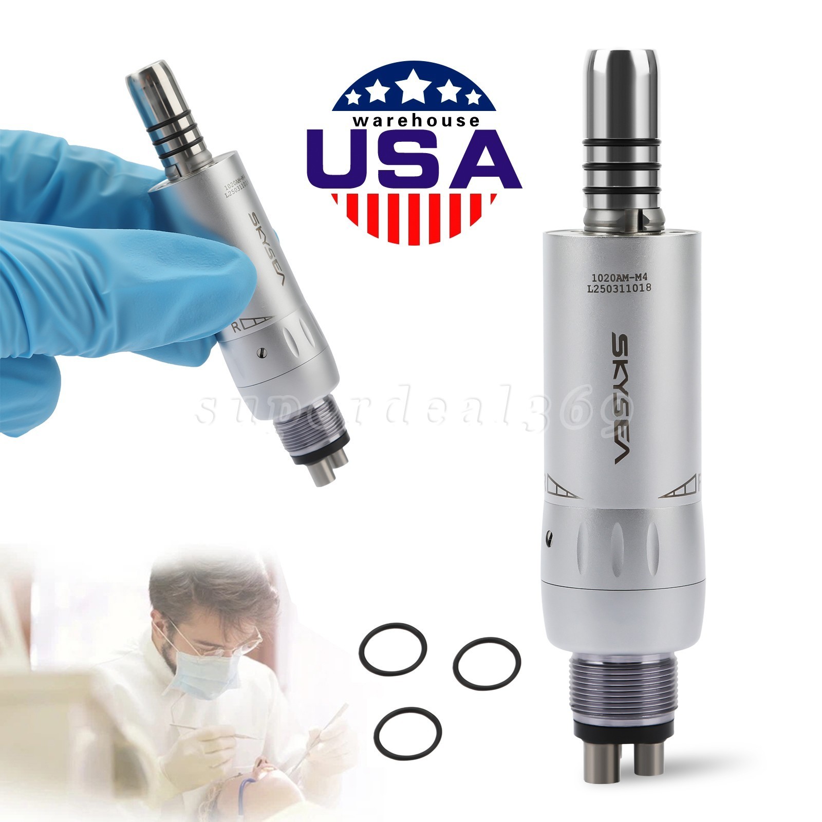1-10*SKYSEA Dental Low Speed Handpiece Internal E-TYPE Air Motor 4 Hole fit KAVO