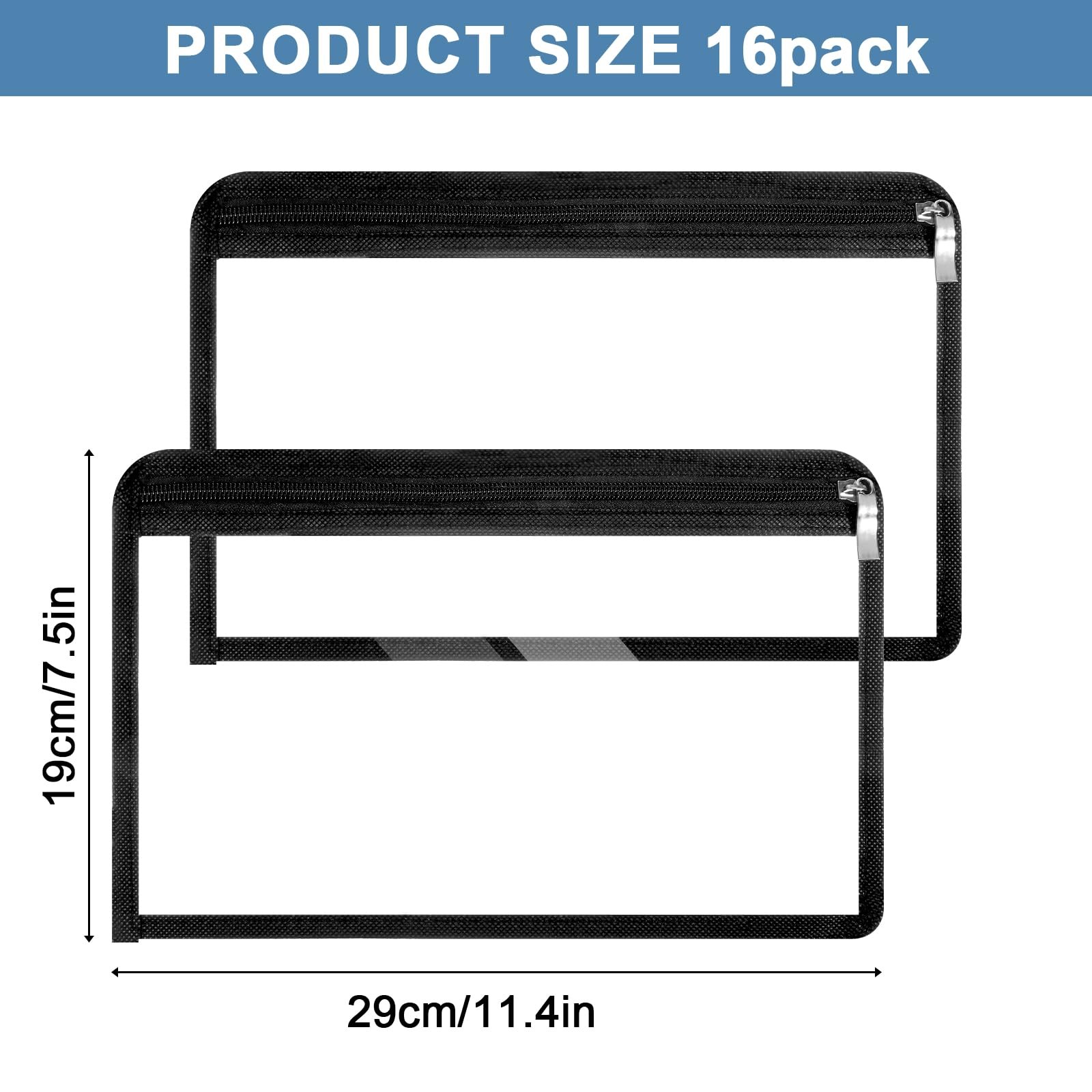 16 Pieces Clear Zipper Pouches Pencil Pouches PVC Makeup Pouch Envelopes Fold…
