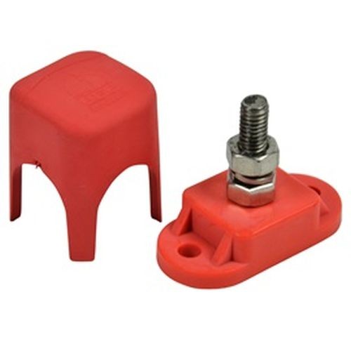BEP IS-6MM-1R/DSP Insulated Distribution Stud, 1/4″ – Positive (red Base/Cover)