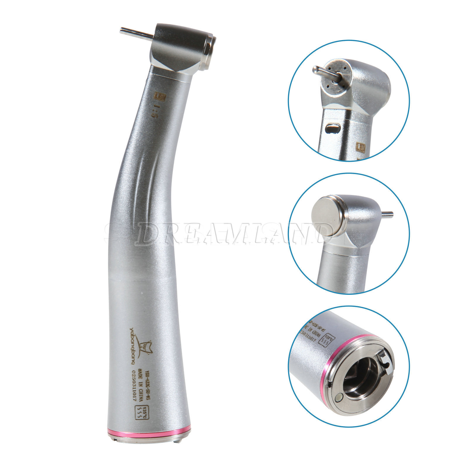 Dental 1:5 Increasing Low Speed Contra Angle Handpiece E-type Inner Channel Red