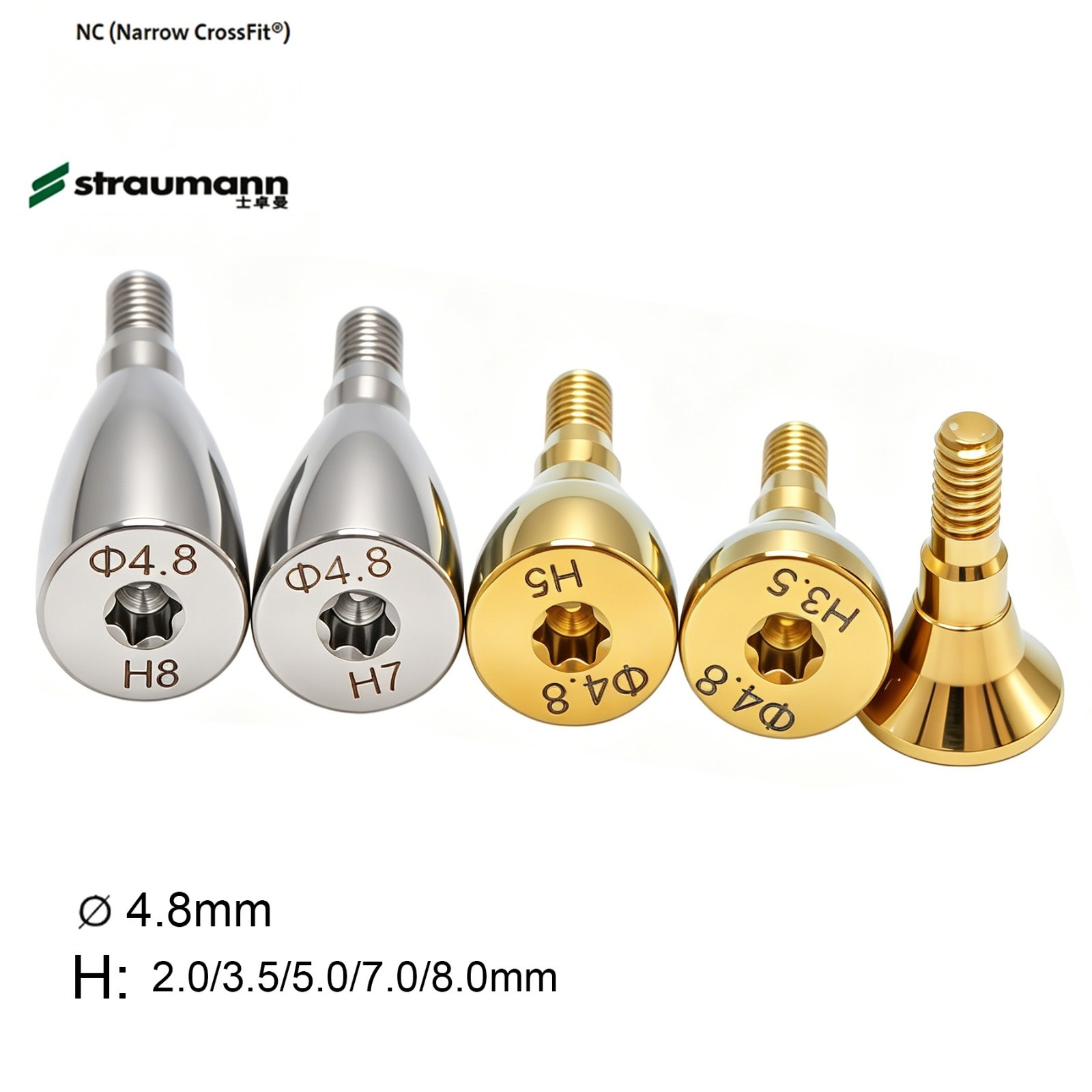 US 10Pcs NC/RC Dental Healing Cap Abutment Fit Straumann ITI BL/BLT D3.3/4.1mm
