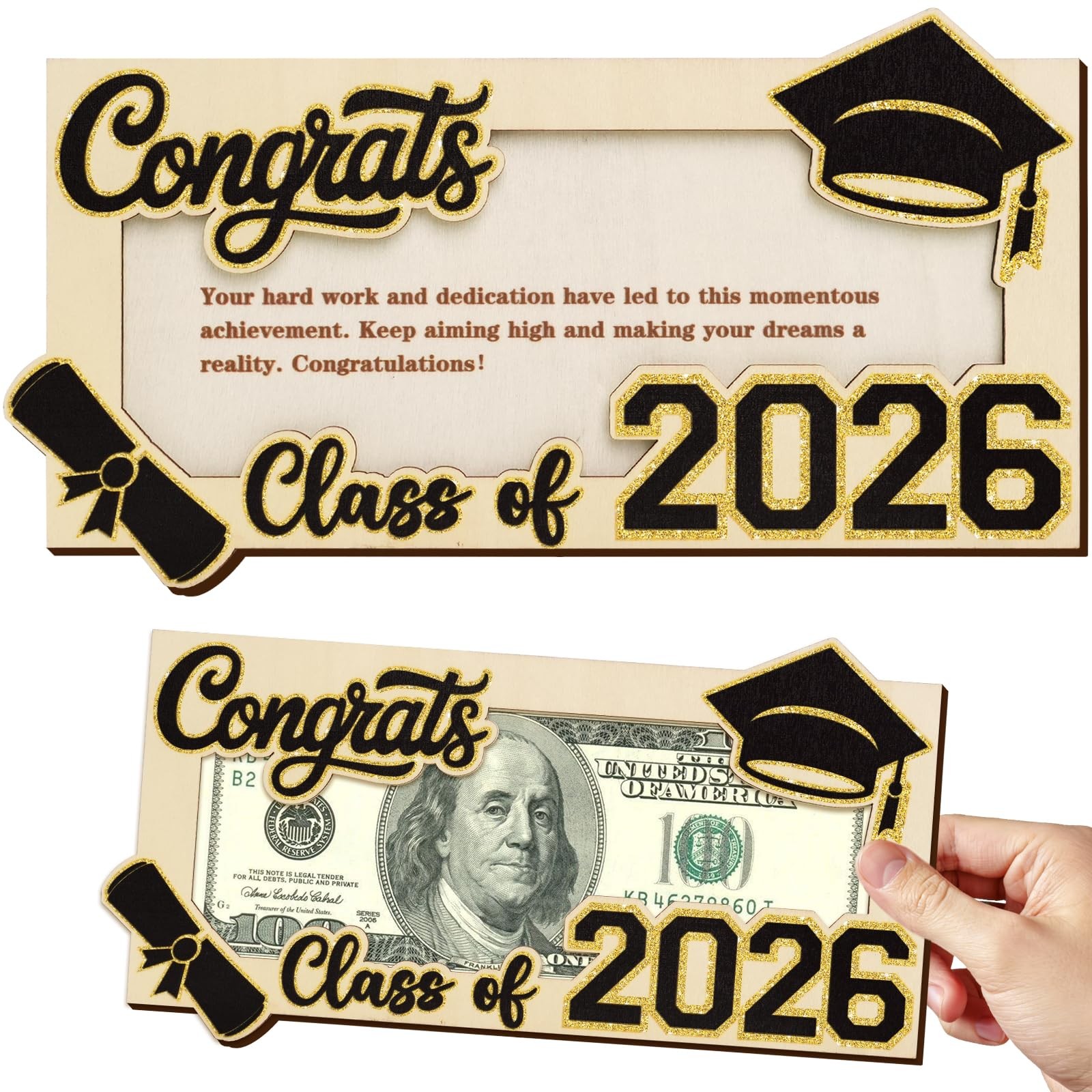 Graduation Gifts 2026 Money Holder for Her Him, Wooden Class of 2026 Graduati…