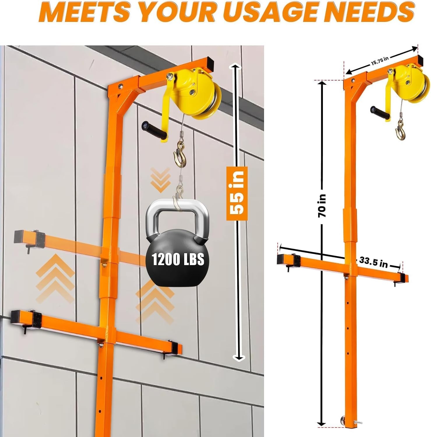 Air Conditioner Lifting Tool 50 FT Height 1200 LBS Air Conditioner Lifting Crane