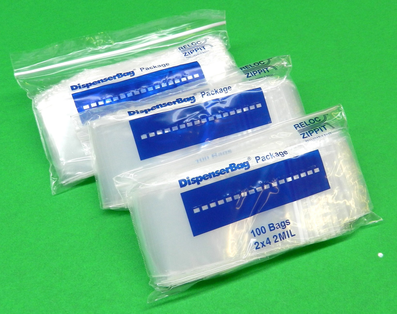 Reloc Zippit 2″ x 4″ Clear 2mil Reclosable 300 Pcs Resealable Bags Baggies 2×4