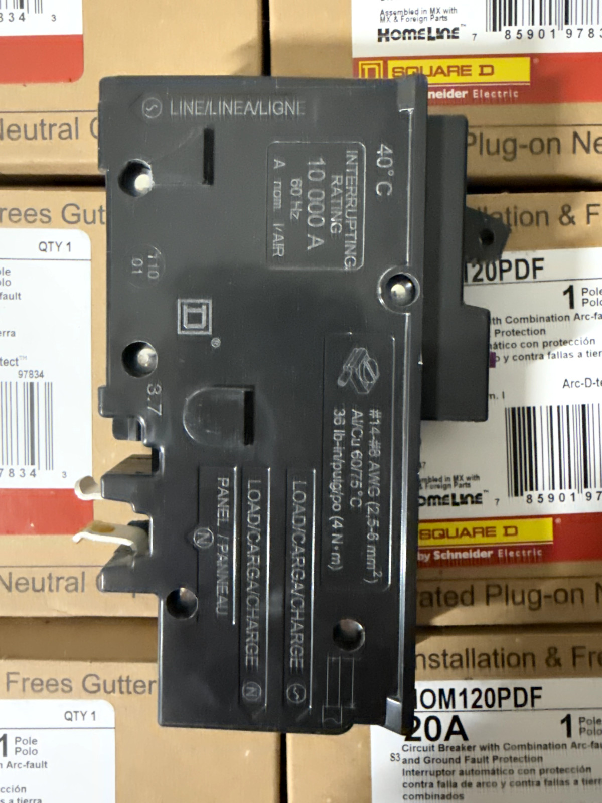 10 PCS Square D HOM120PDF 120V 20A Single-Pole Circuit Breaker