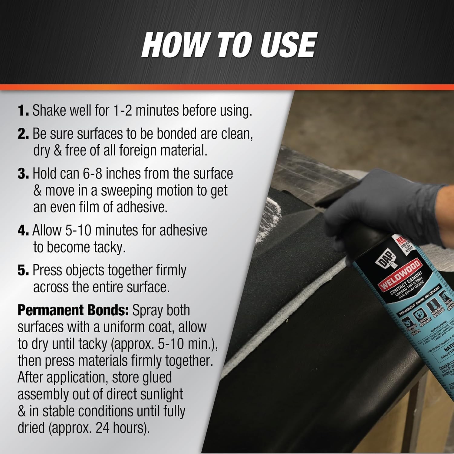 Weldwood Landau Top & Trim HHR Solvent Type Spray Contact Adhesive, Clear, 14 Oz
