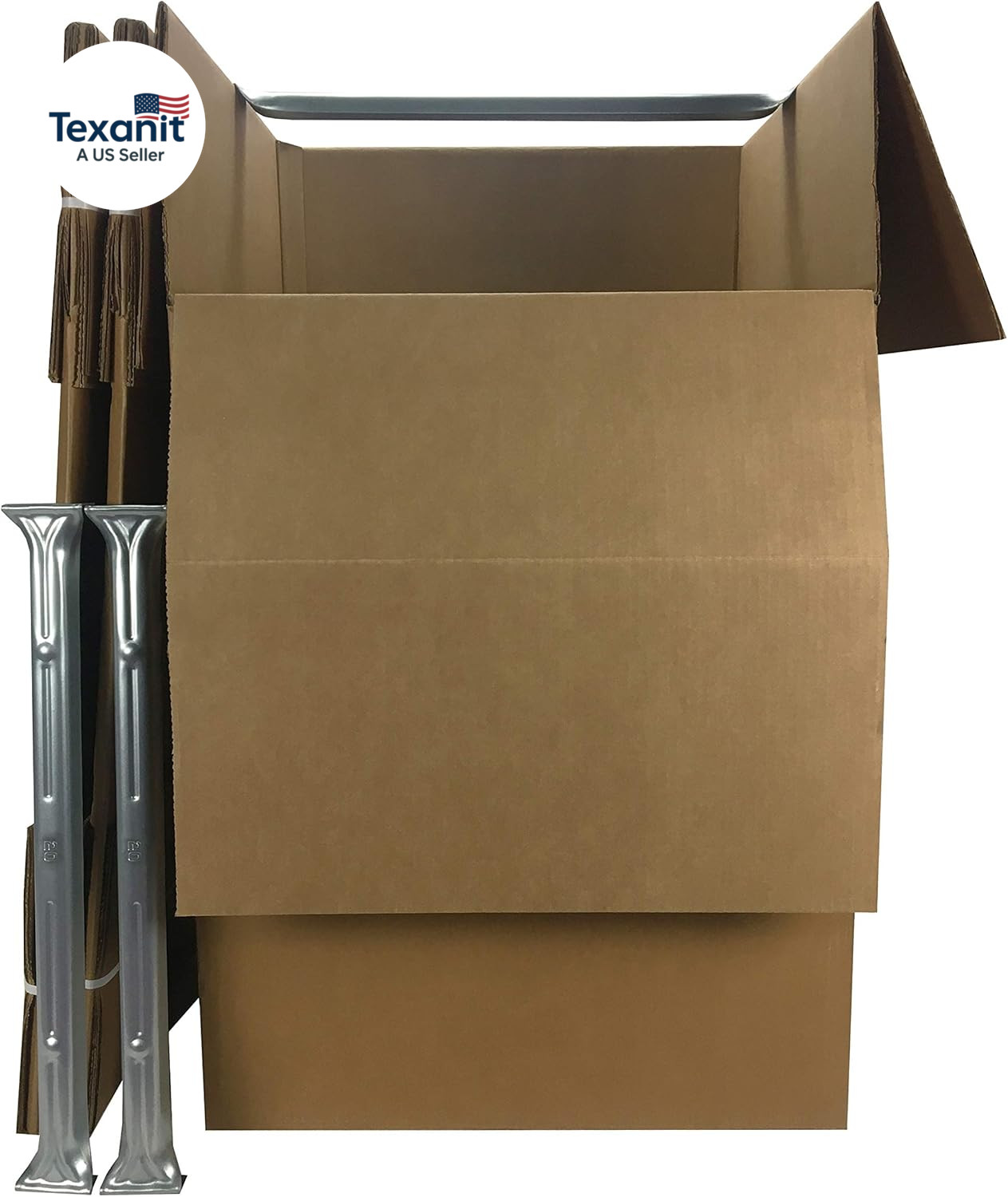 Sturdy Wardrobe Moving Boxes with Hanger Bar for Packing Clothes, Easy to Assemb