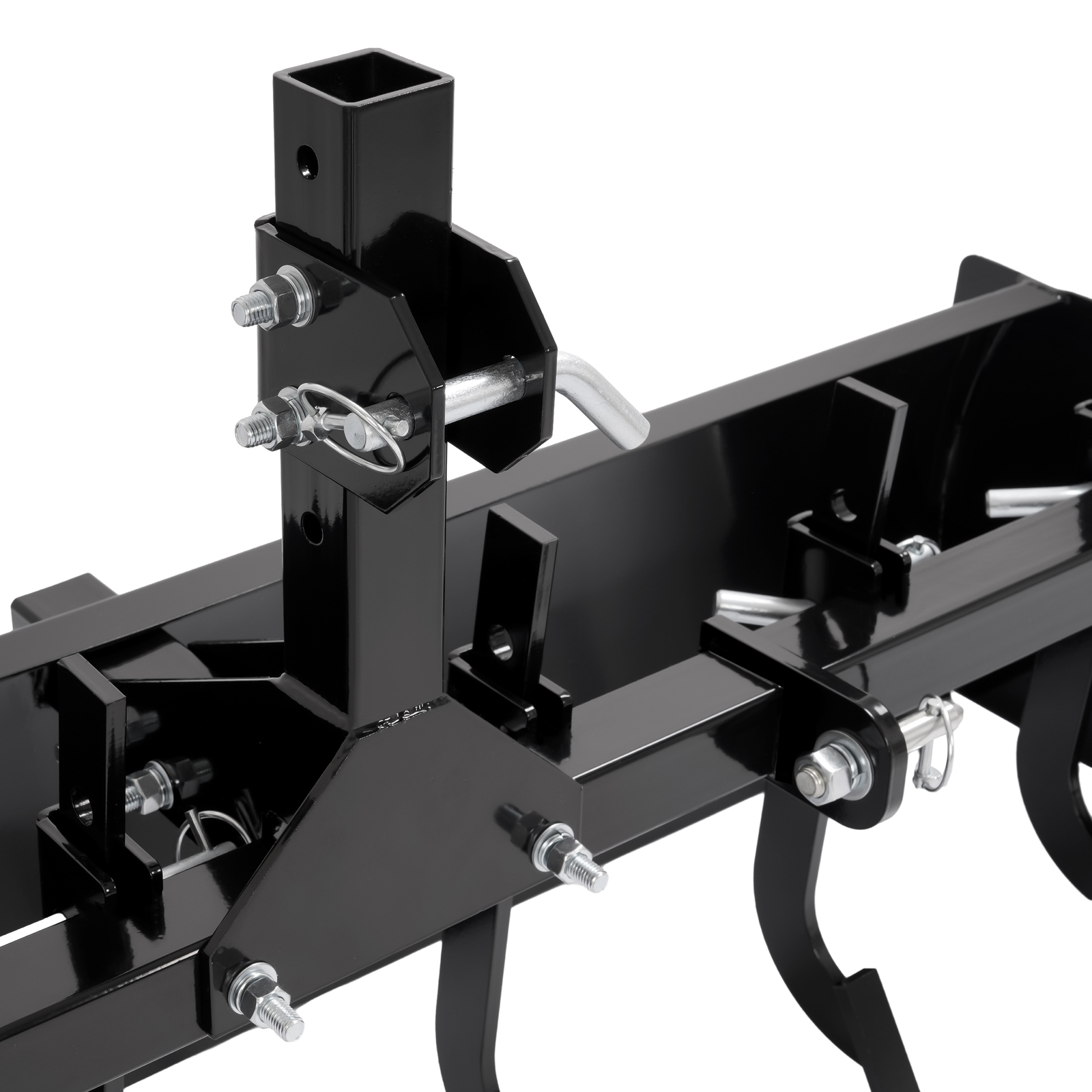 Powder Coated Steel 55″ Box Blade Scraper W/6 Scarifier Shank For Cat 0 Cat 1