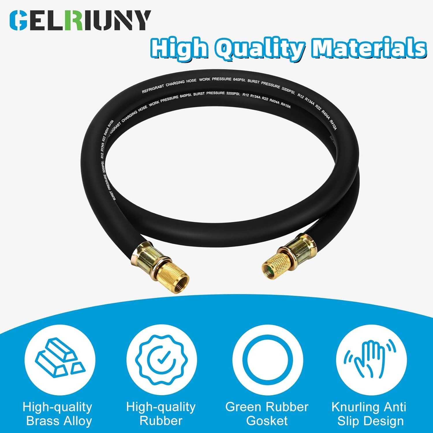 2026 Upgrade 1/2″ HVAC Vacuum Hose, High-Flow 1/2″ to 3/8″, Black