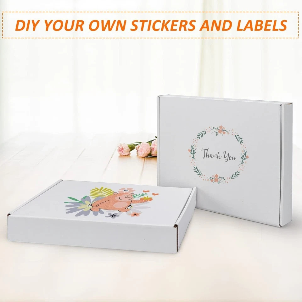 HORLIMER 13x10x2 inches Shipping Boxes Set of 25, White Corrugated Cardboard …