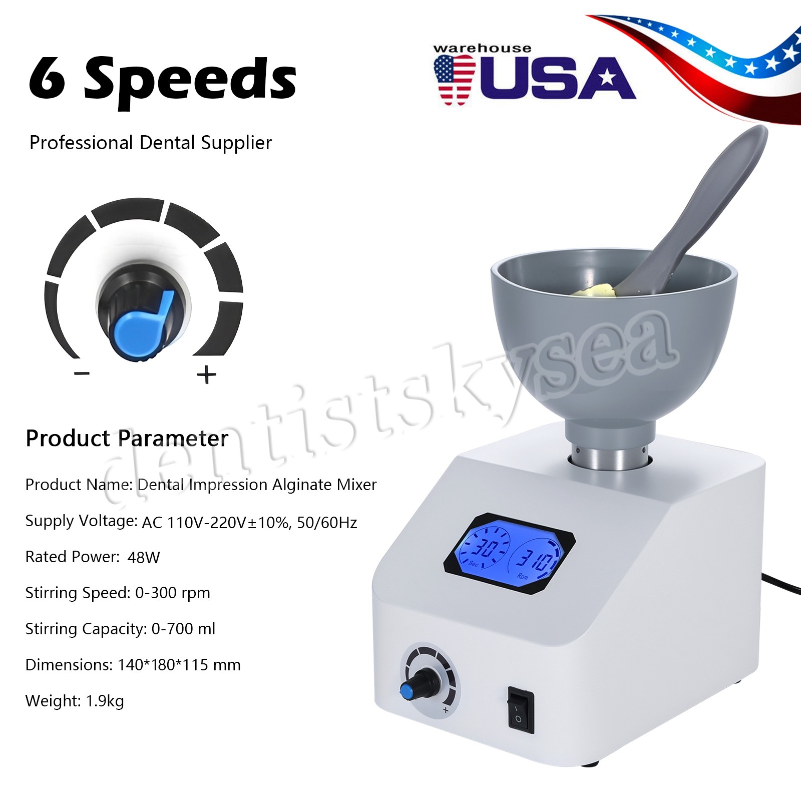 ALGINATE DENTAL MIXER LAB IMPRESSION MATERIAL 110V or 220V
