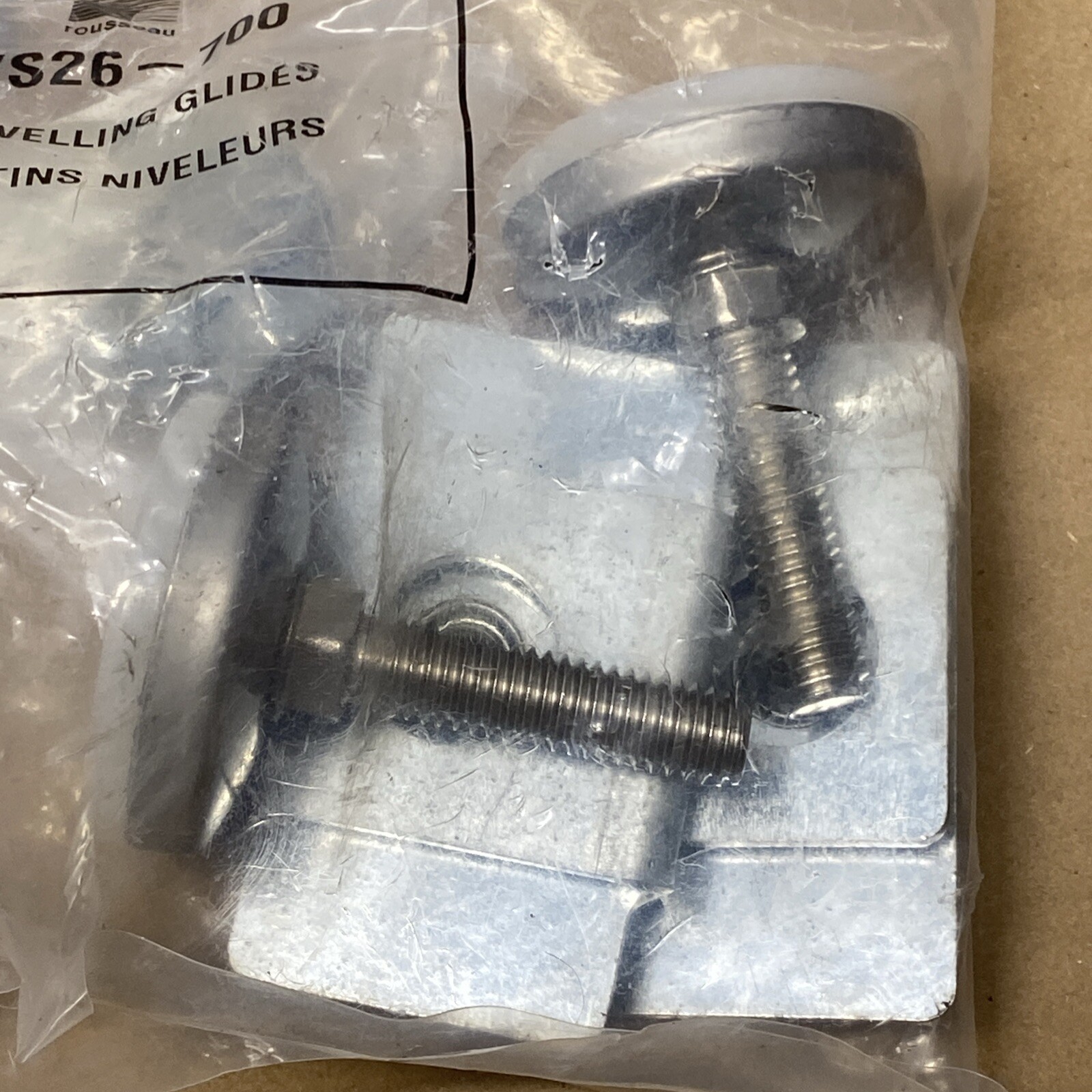LOT OF (4) ROUSSEAU WS26-700, LEVELING GLIDES / FEET HARDWARE