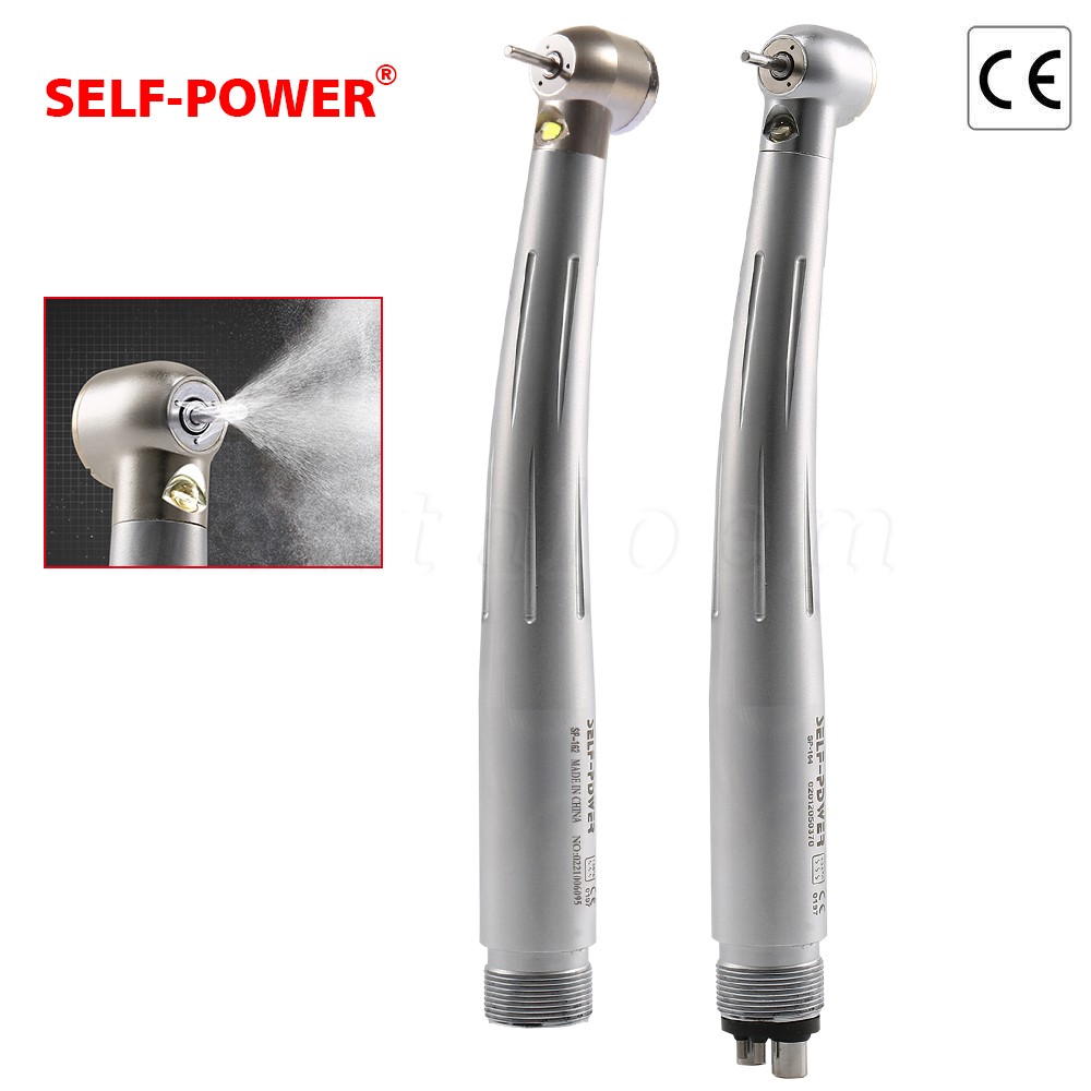Dental LED E-generator Fiber Optic High Speed Handpiece 2 4Hole Fit FG1.6mm Burs