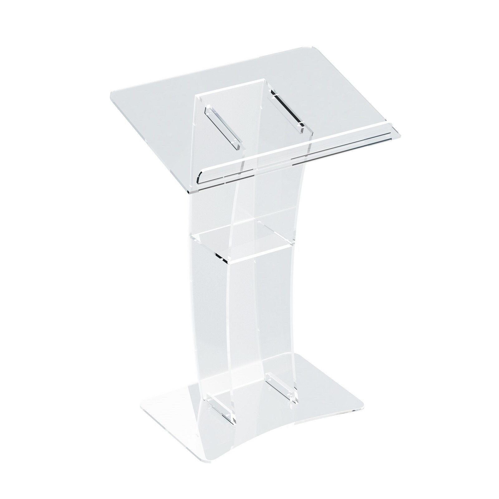 Acrylic Clear Podium Plexiglass Pulpit School Conference Church Curve Lectern