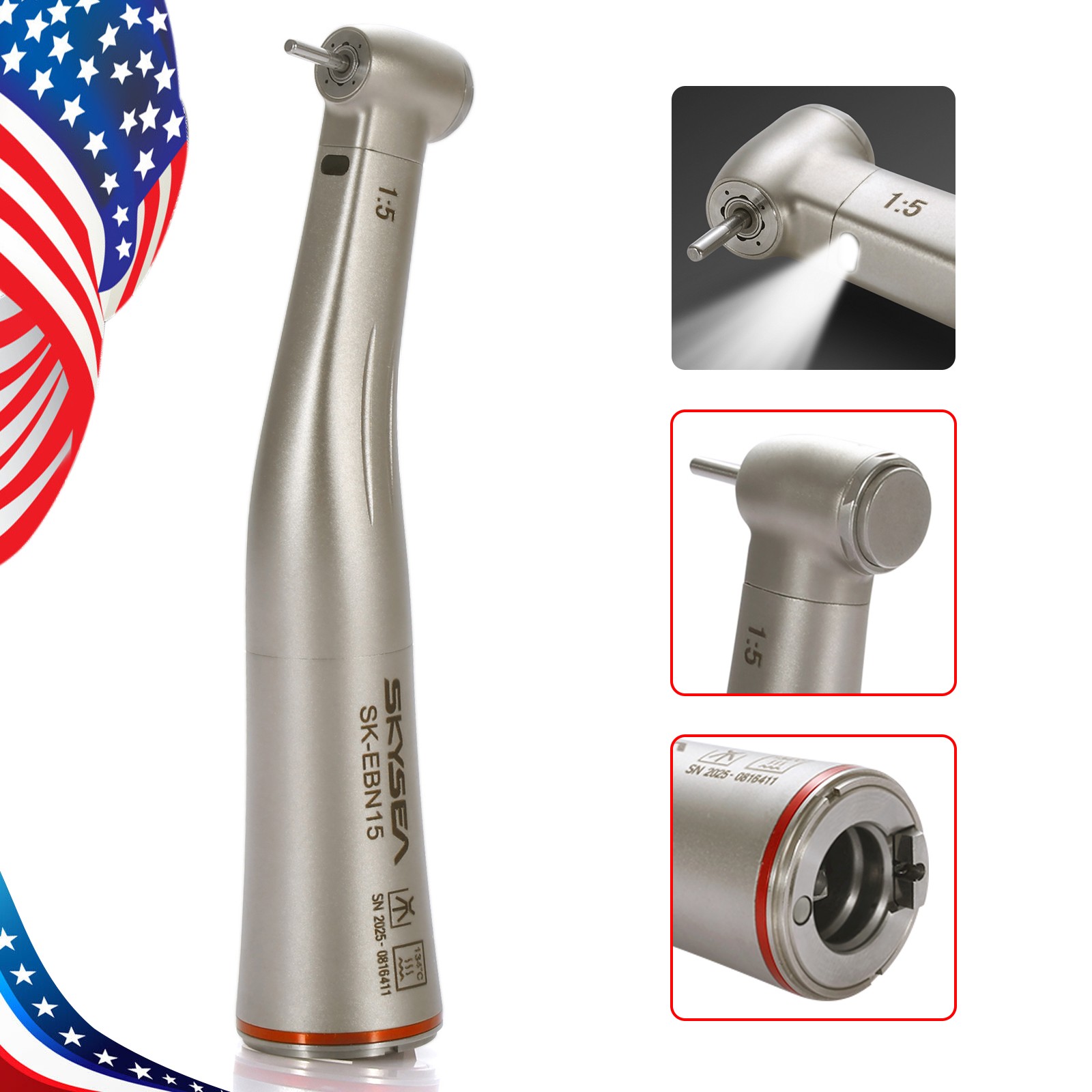 NSK Style Dental Slow Low Speed Handpiece E-type Air Motor Micromotor 4 Holes M4