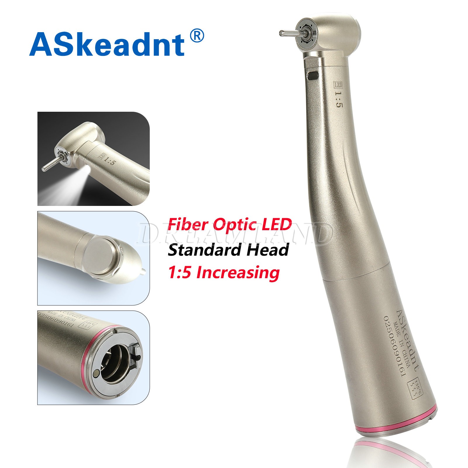 Dental 1:5 LED Electric Handpiece Fiber Optic Contra Angle NSK Style