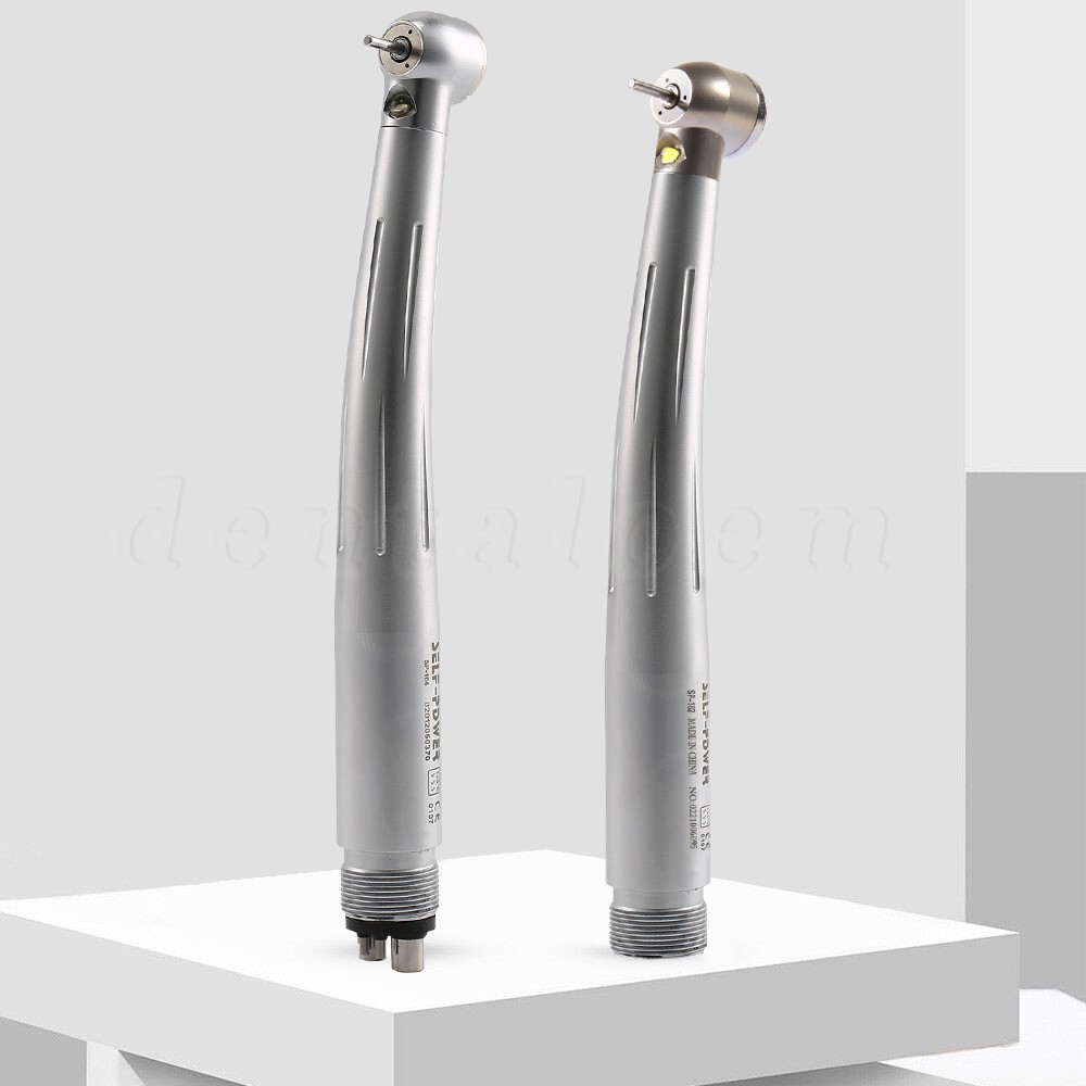 Dental LED E-generator Fiber Optic High Speed Handpiece 2 4Hole Fit FG1.6mm Burs