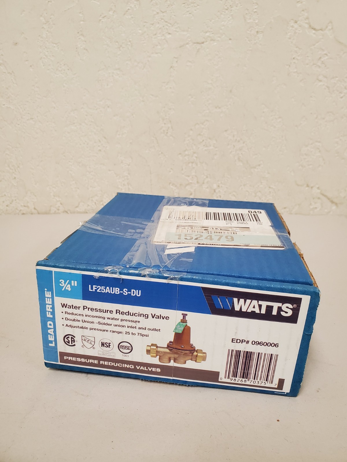 Watts 3/4 in. Lead-Free Brass Pressure Reducing Valve (LF25AUBS-DU 3/4)