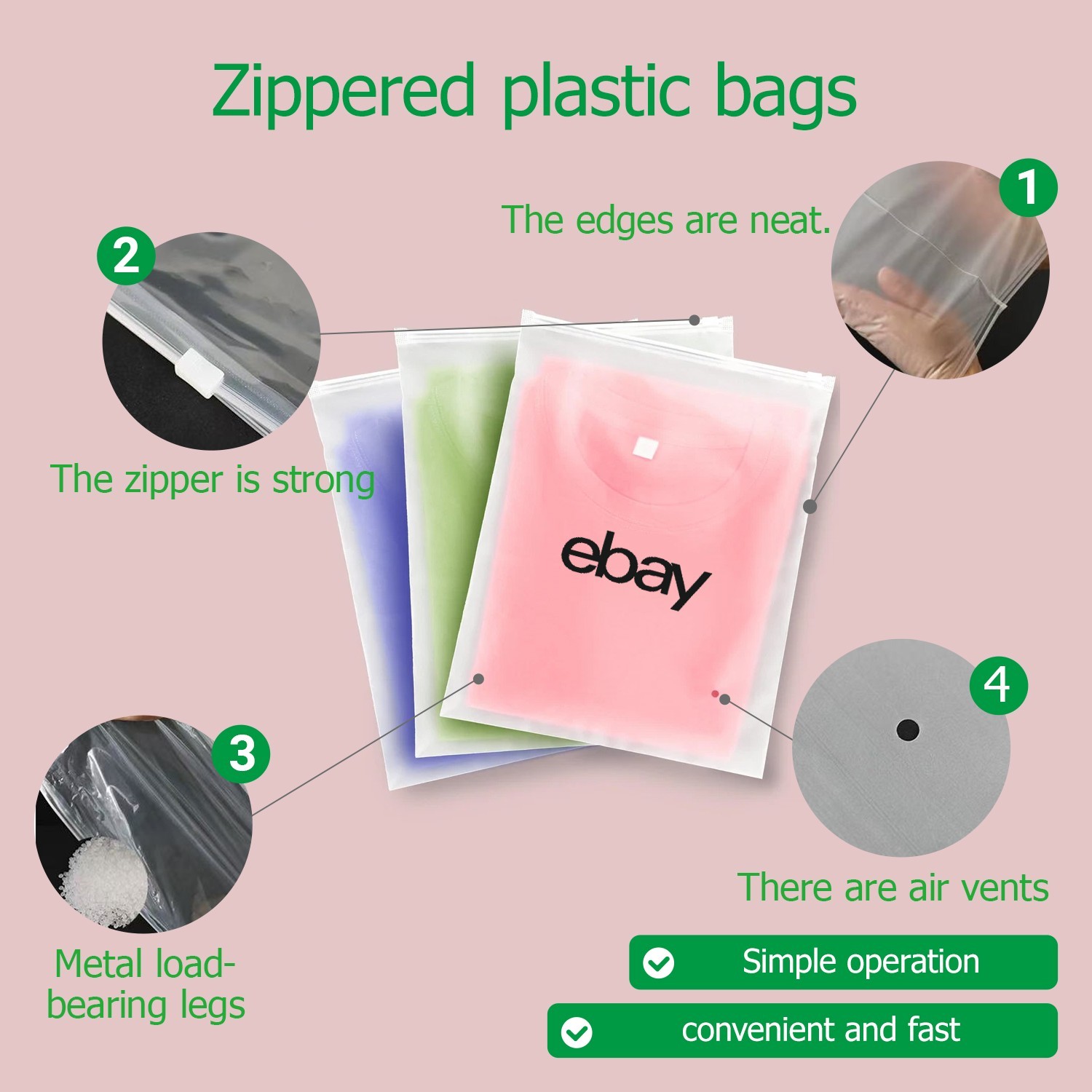 50-400 pcs 10″x12.5″ Frosted Zipper Clothing Bag Polyjacket/Polymailer UL ebay