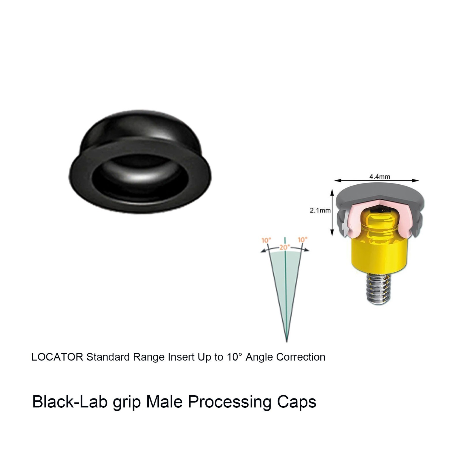 12Pcs US Dental Replacement Metal Housing & Black Lab Cap Assembly Zest Locator