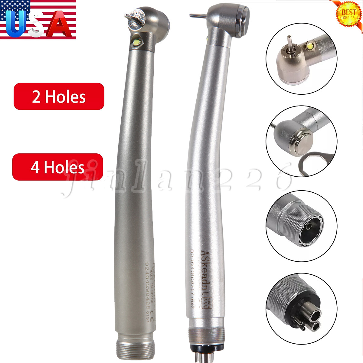 NSK Type Dental PANA MAX High Speed LED Handpieces Internal Triple Spray 2/4H US