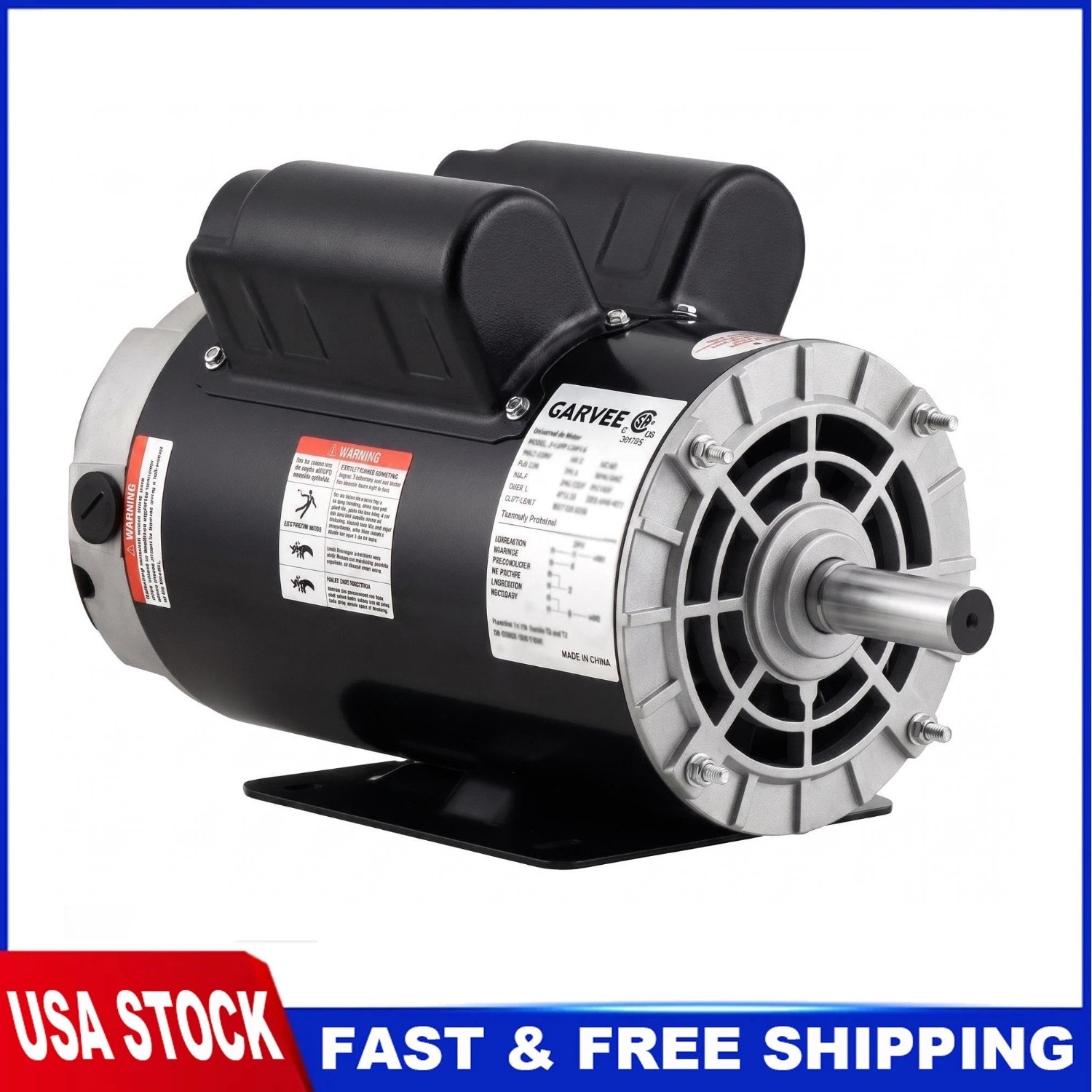 Air Compressor Electric Motor 2HP 56 Frame Single Phase 230V Volt 3450 RPM 60 Hz