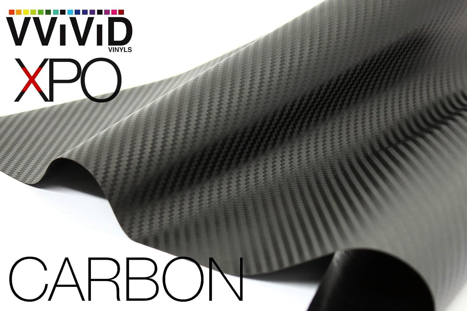 Vvivid XPO Dry Deep Black 3D Carbon Fiber Vinyl Wrap Roll with Air Release