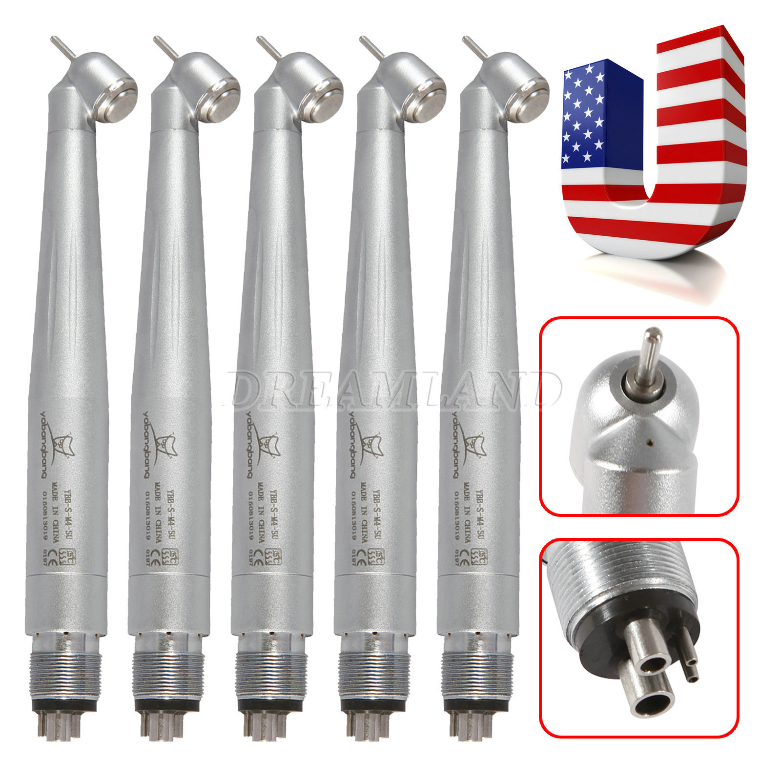 5 fit NSK Dental 45 Degree Head Air Drill Turbine High Speed Handpiece 45° Angle