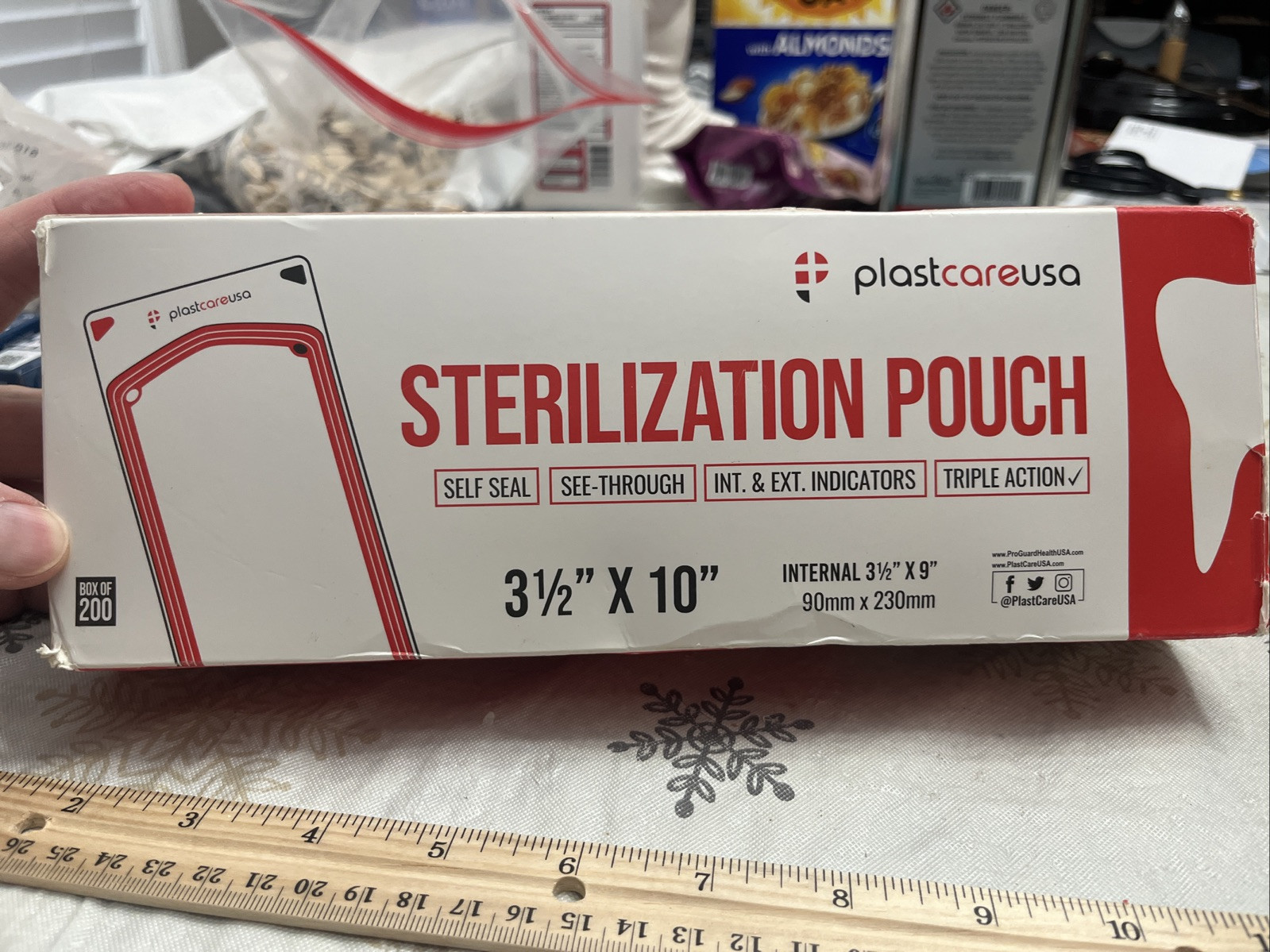 PLASTCARE USA STERILIZATION SELF SEAL POUCH 3.5″ x 10″ BOX OF 200 – NEW