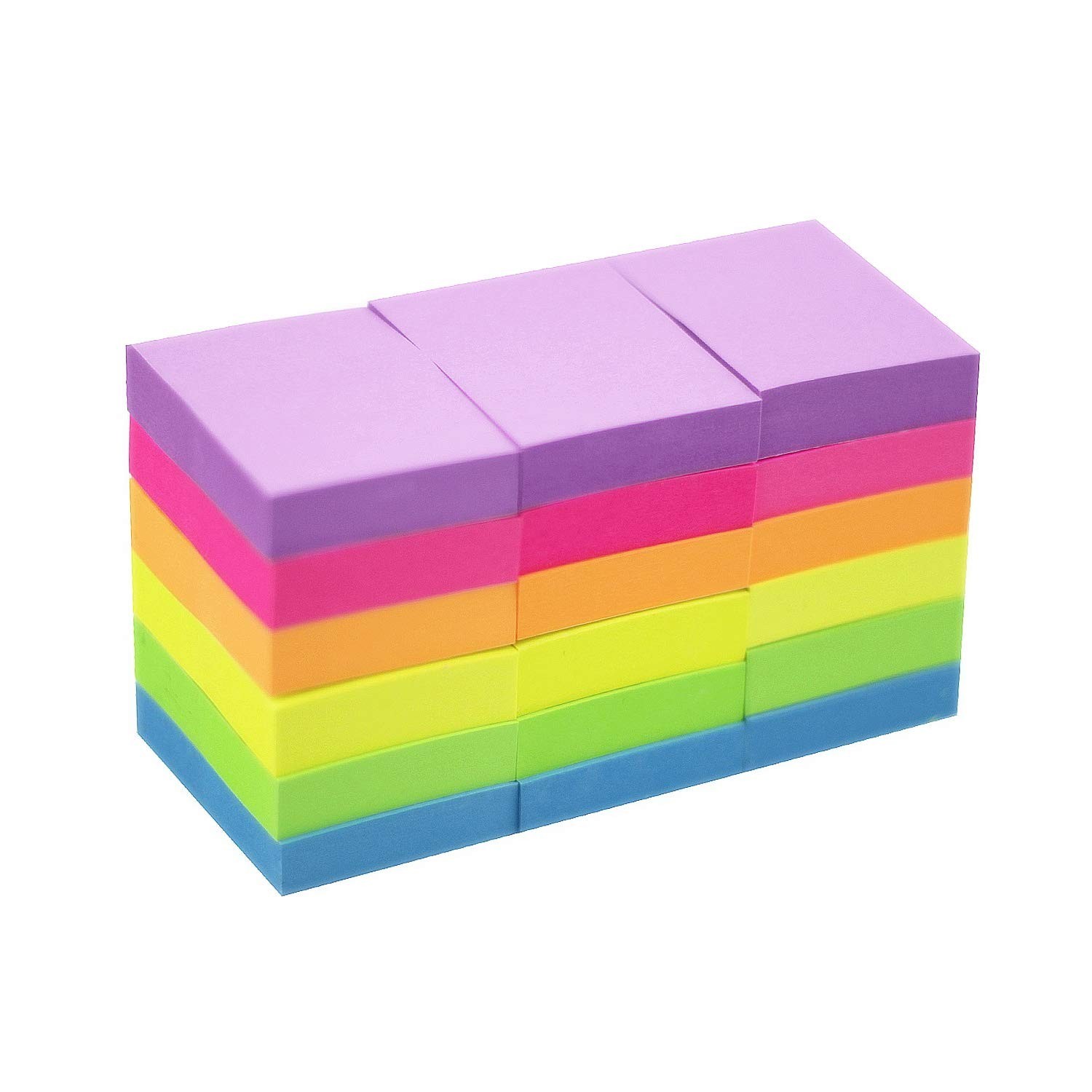 Sticky Notes 1.5×2 Inch, 36 Pads Bulk, 100 Sheets Each, Neon Colors, Assorted Br