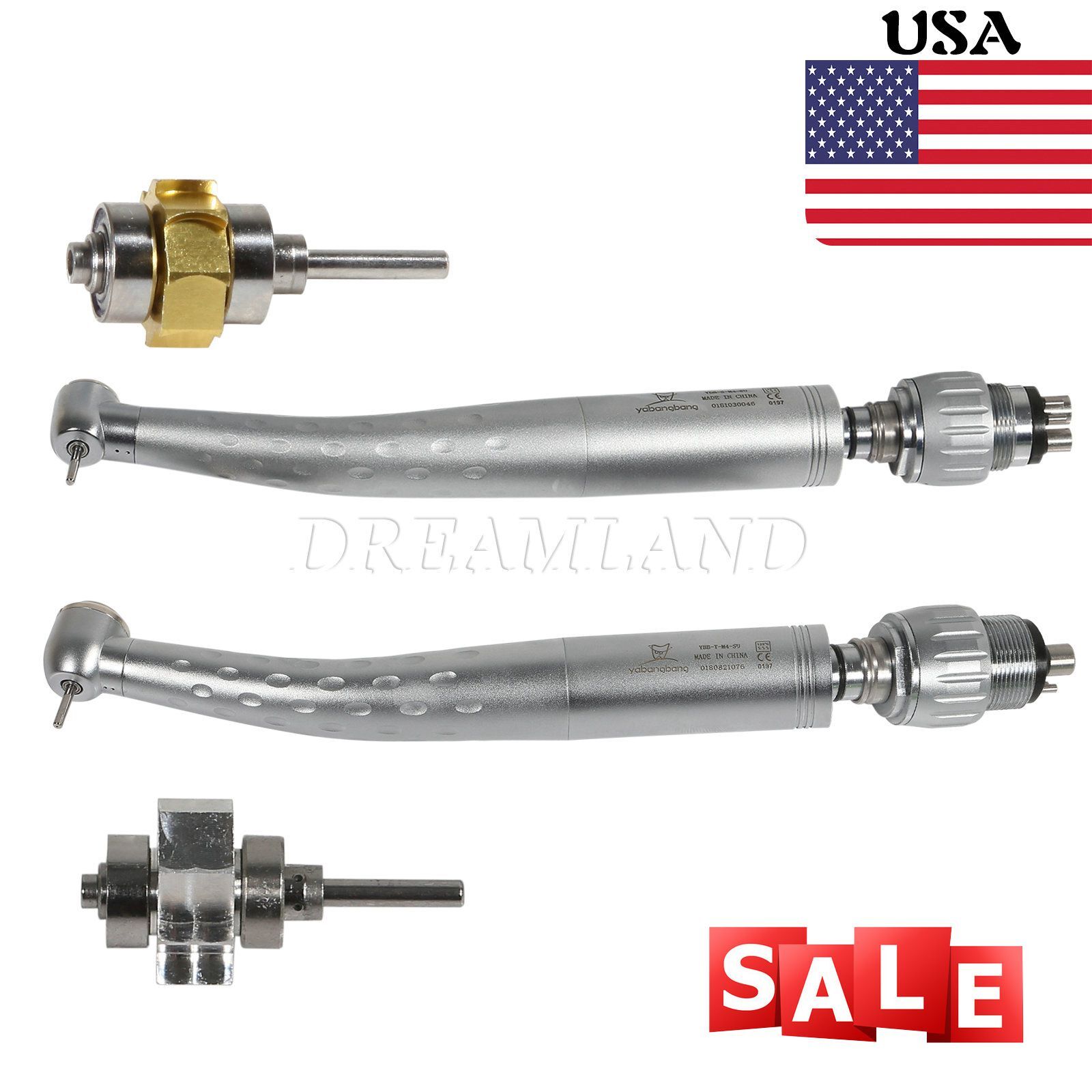 KAV Style Dental High Speed Handpiece and 4 Hole Quick Coupler 360° Swivel CY